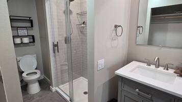 Hair dryer, towels, toilet paper