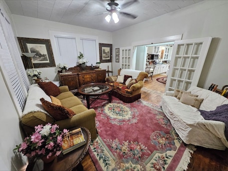 Living area. Charming 4-brd. home in Coldspring, 1 block from Courthouse square. Sleeps 10.