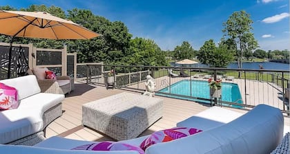 Luxury Lakefront 6-Bed Home in Norton Shores with Pool, Hot Tub, Video Games