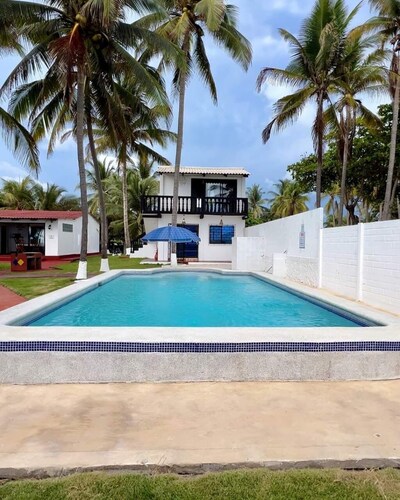 The Lux Beach Front Villa  4-bedroom with WiFi, AC in superb San Luis Talpa