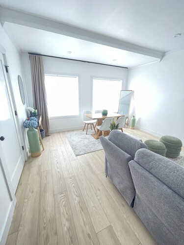 Chic 2BR w/Urban Patio + Walk to NYC Transit