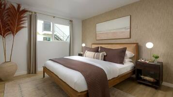 2 bedrooms, desk, iron/ironing board, travel crib