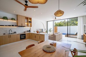 Junior Villa, Pool View | Private kitchen | Coffee/tea maker, freezer - Elements A3 Villa Bingin (Pecatu)