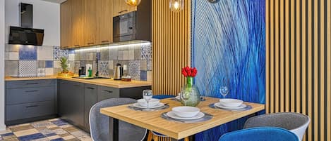 Apartment (25C) | Private kitchen | Fridge, stovetop, espresso maker, electric kettle