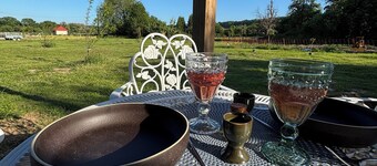A cottage in an orchard