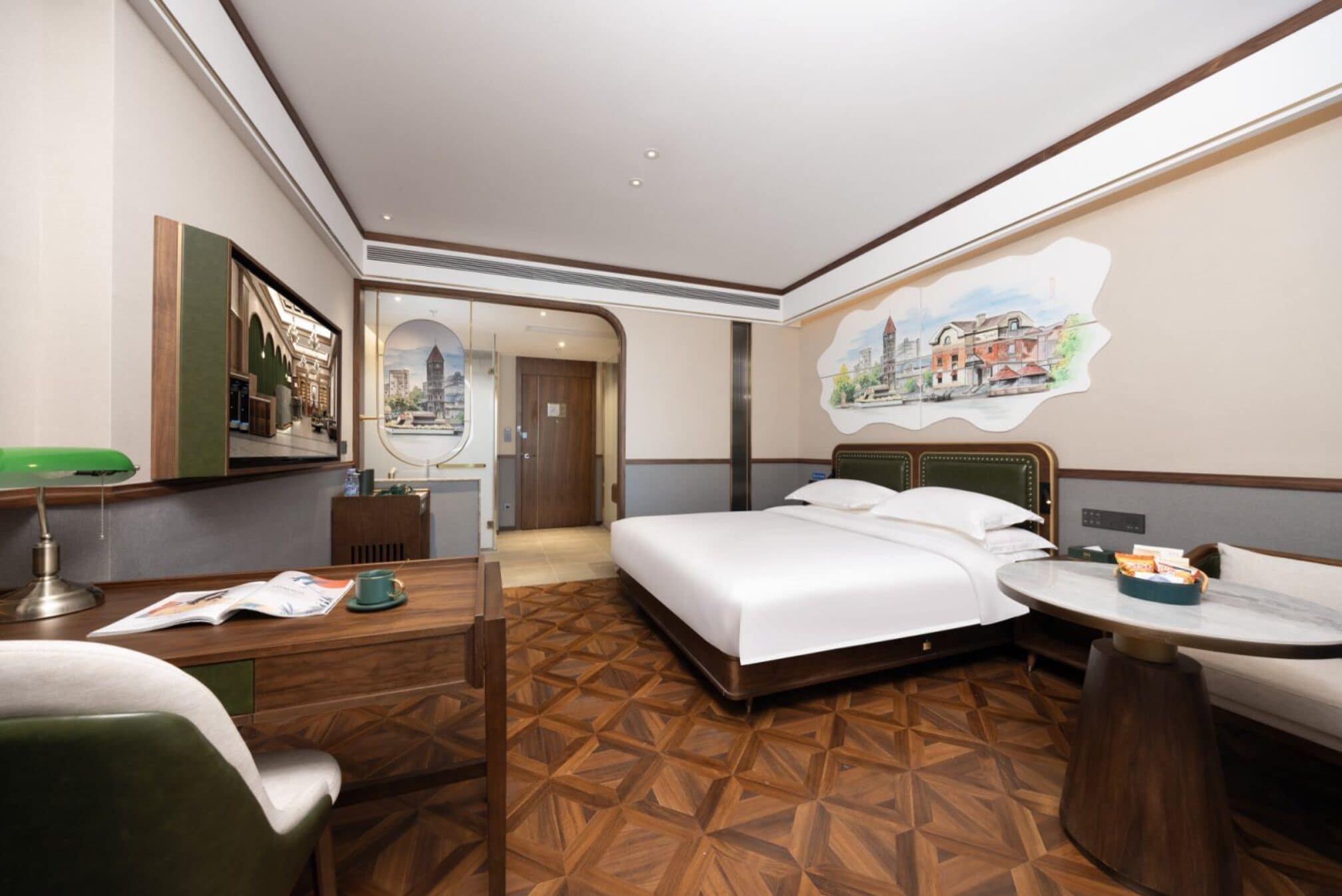 Executive-Doppelzimmer | Kostenlose Minibar, individuell dekoriert, Schreibtisch