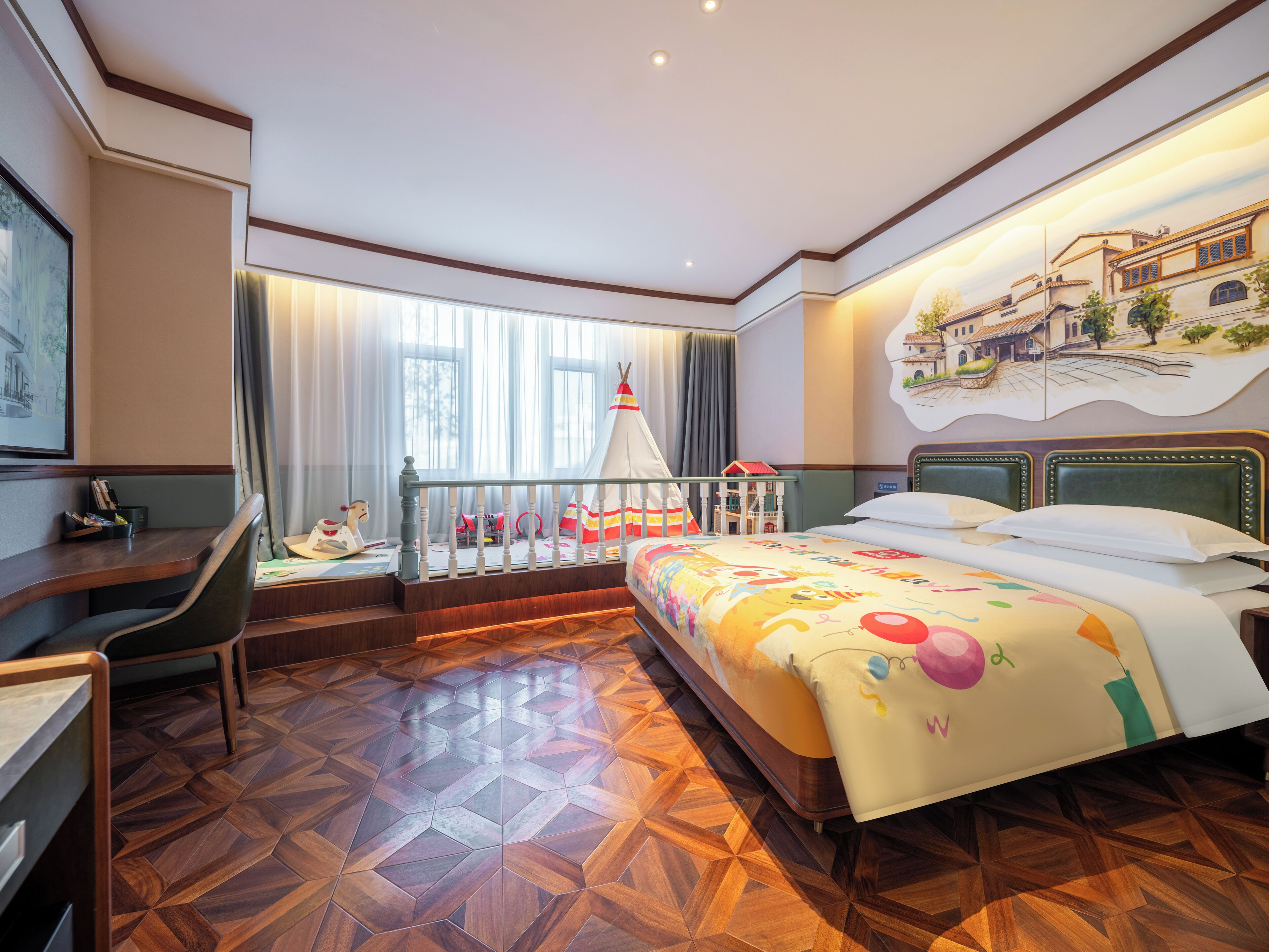 Family Room | Free minibar, individually decorated, desk, laptop workspace