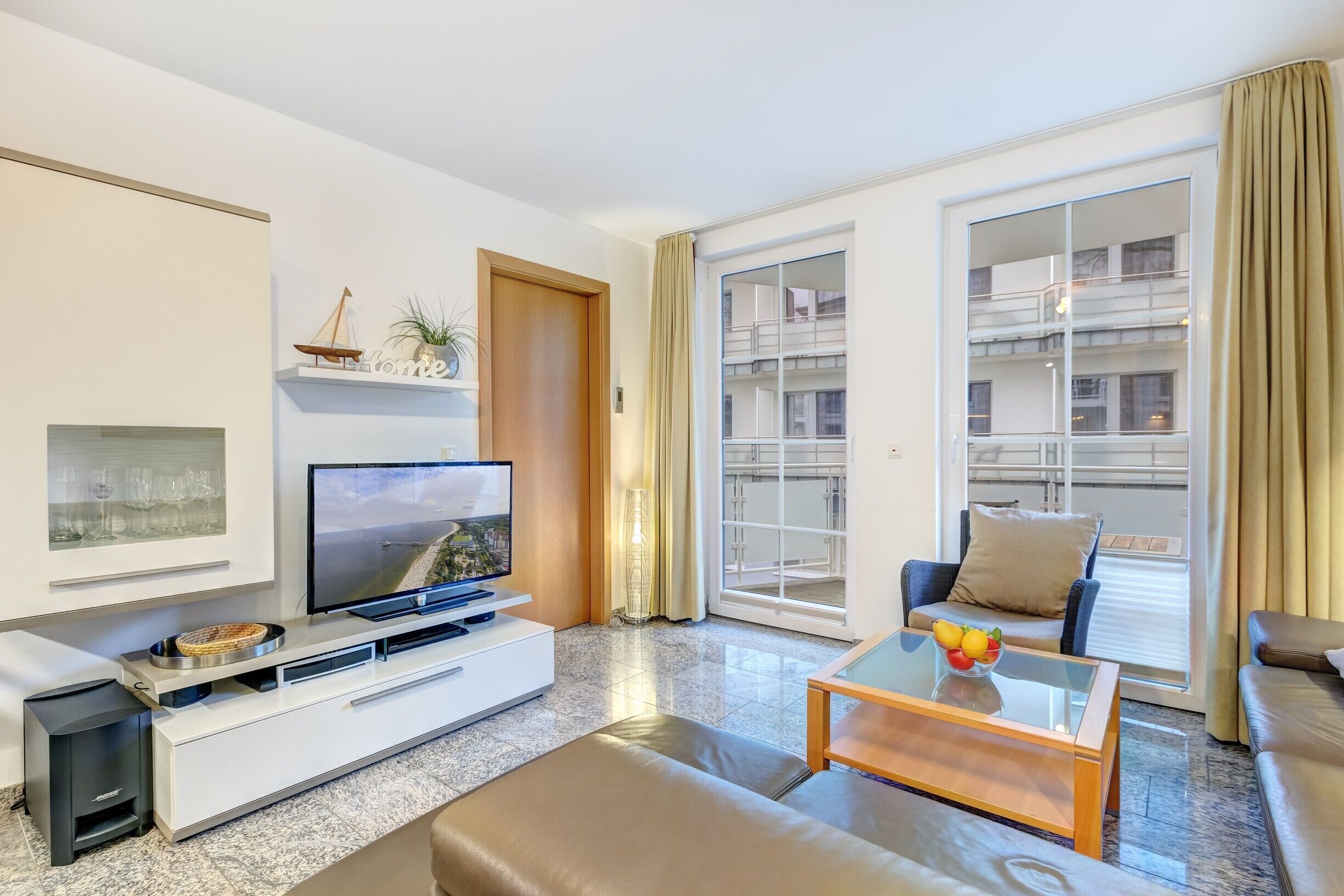 TV, DVD player, stereo