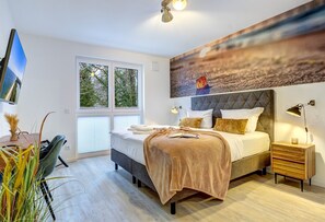 2 makuuhuonetta, silitysrauta/-lauta, ilmainen Wi-Fi, vuodevaatteet