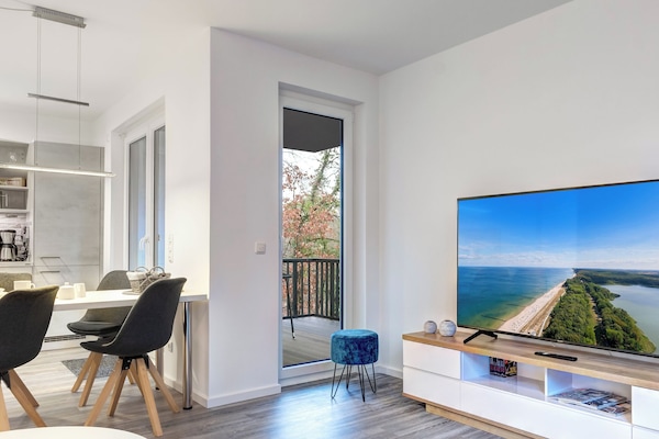 Fernseher, DVD-Player, Bücher, Stereoanlage