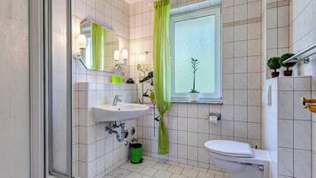 Dusche, Haartrockner, Handtücher