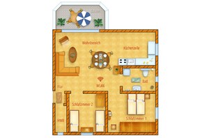 Floor plan - Welcome to the vacation apartment house "Vincent" apartment 4 in Zinnowitz on Usedom! (Zinnowitz)