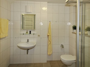 Douche, sèche-cheveux