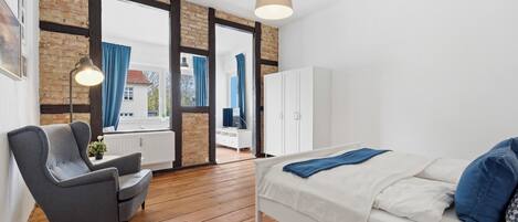 2 makuuhuonetta, vauvan matkasänky, ilmainen Wi-Fi