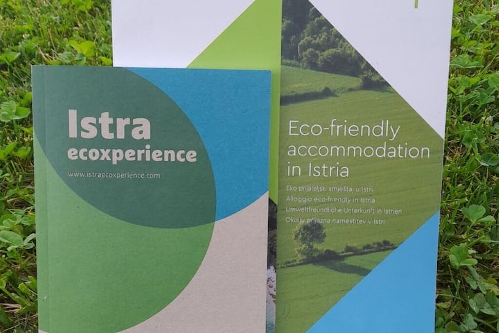 Two brochures for Istra ecoexperience, highlighting eco-friendly accommodation in Istria.