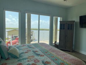 2 bedrooms, free WiFi, bed sheets - WOW This View!! Watch dolphins swim & swing downstairs with Gulf & beach views!  (Bay City)