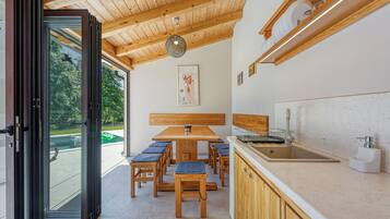 Family Villa, 3 Bedrooms (Pool and Fun Villa Stella Klarici) | Private kitchen | Fridge, microwave, oven, stovetop