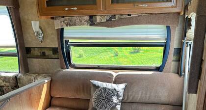 Cozy 2-bedroom RV in charming Apple River with AC