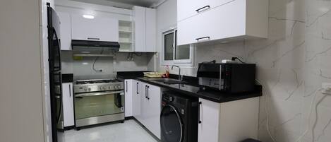 Microwave, oven, stovetop, dishwasher