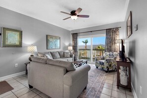 Condo, 1 Queen Bed (Villas on the Gulf unit J10) | Living area - Villas on the Gulf Unit J10 (Pensacola Beach)