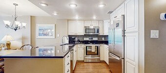 Oceanfront condo with pool, private balcony, W/D & direct beach access