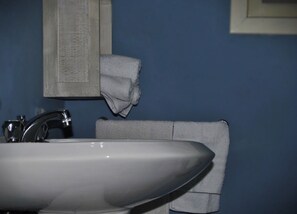 Regadera, secadora de cabello, bidet, toallas 