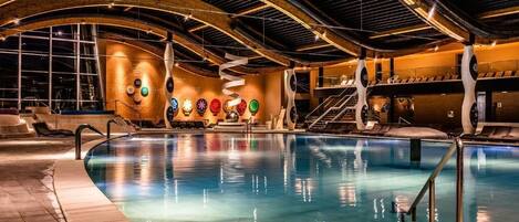 2 indoor pools, outdoor pool, pool umbrellas, sun loungers