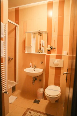 Douche, sèche-cheveux, serviettes fournies, papier toilette