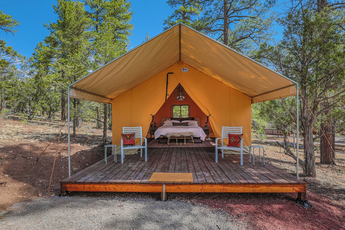 Tent, uitzicht op tuin | Terras