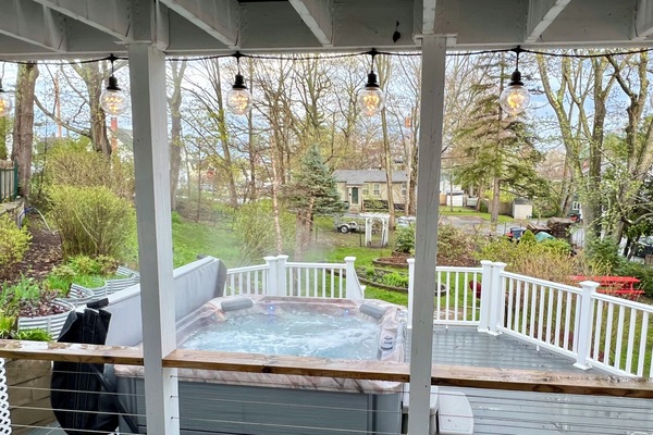 Private Saltwater Hot tub and Deck