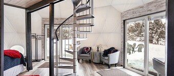 King Dome - 1 King Bed, 2 Queen Beds in Loft Accessed by Spiral Staircase