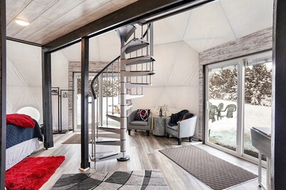 King Dome - 1 King Bed, 2 Queen Beds in Loft Accessed by Spiral Staircase