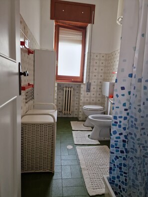 Suihku, hiustenkuivaaja, bidee, pyyhkeet