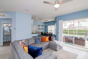 TV, foosball, offices