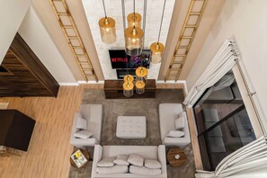 TV, fireplace, stereo, offices