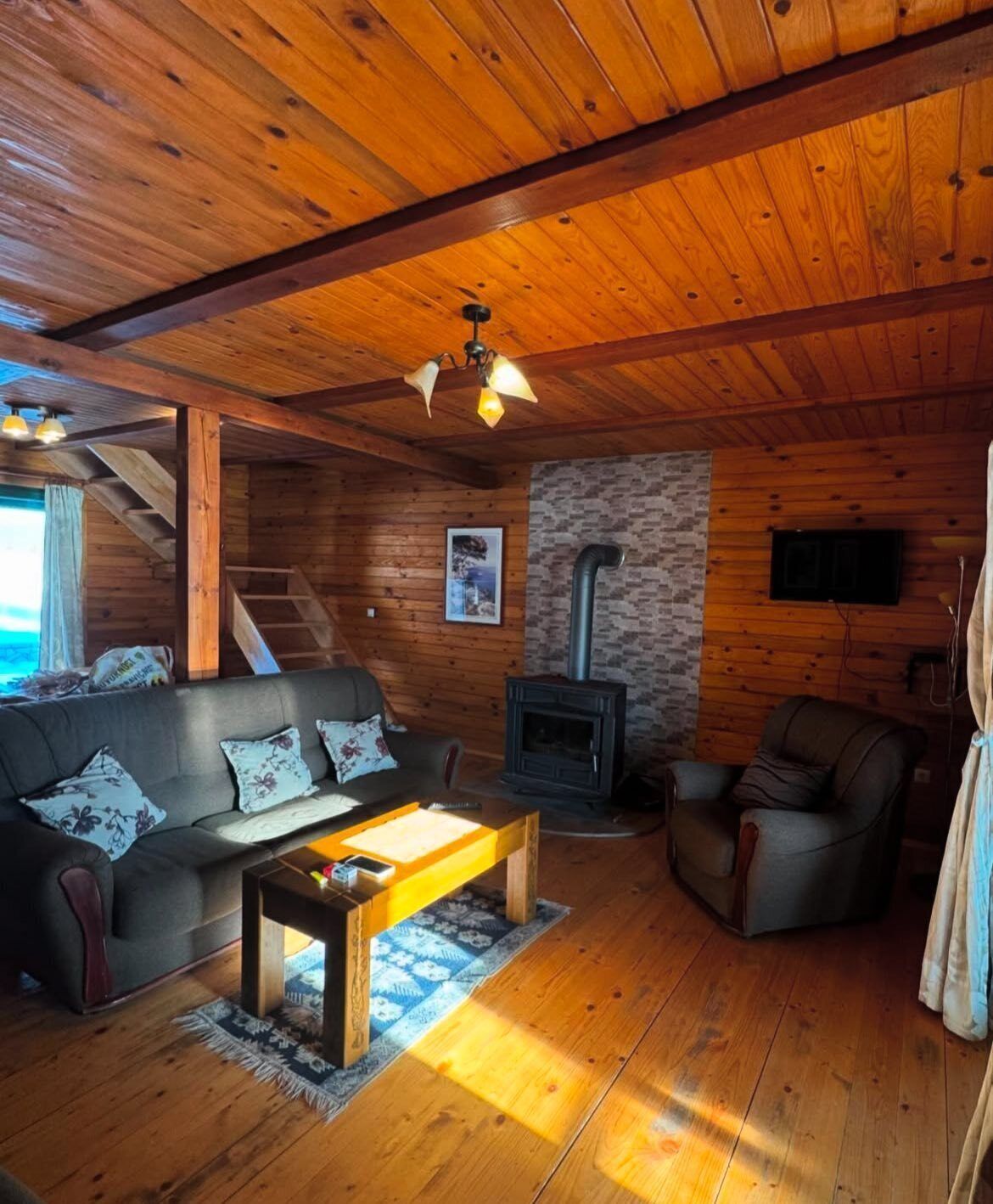 Una Smart TV, una chimenea