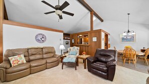 电视、壁炉、DVD 播放器、书