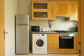 Kühlschrank, Mikrowelle, Ofen, Herdplatte