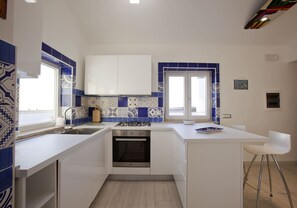 Fridge, oven, stovetop, dishwasher