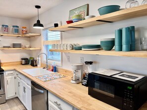 Microwave, oven, stovetop, dishwasher