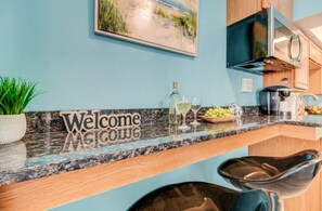 Fridge, microwave, oven, stovetop - The Beachside Bliss: 2BR Condo Steps from the Beach (Virginia Beach)