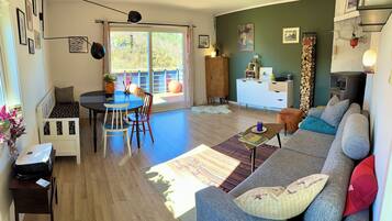 Fireplace, computer monitors