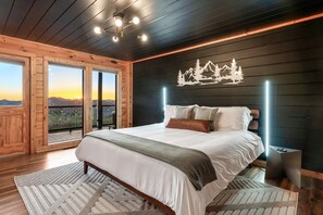 1 bedroom, iron/ironing board, free WiFi, bed sheets - Romantic Cabin! Mtn Views! Theater! Sauna! Hottub (Sevierville)