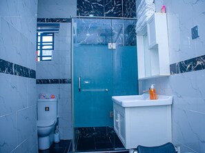 Dusche, Handtücher, Toilettenpapier