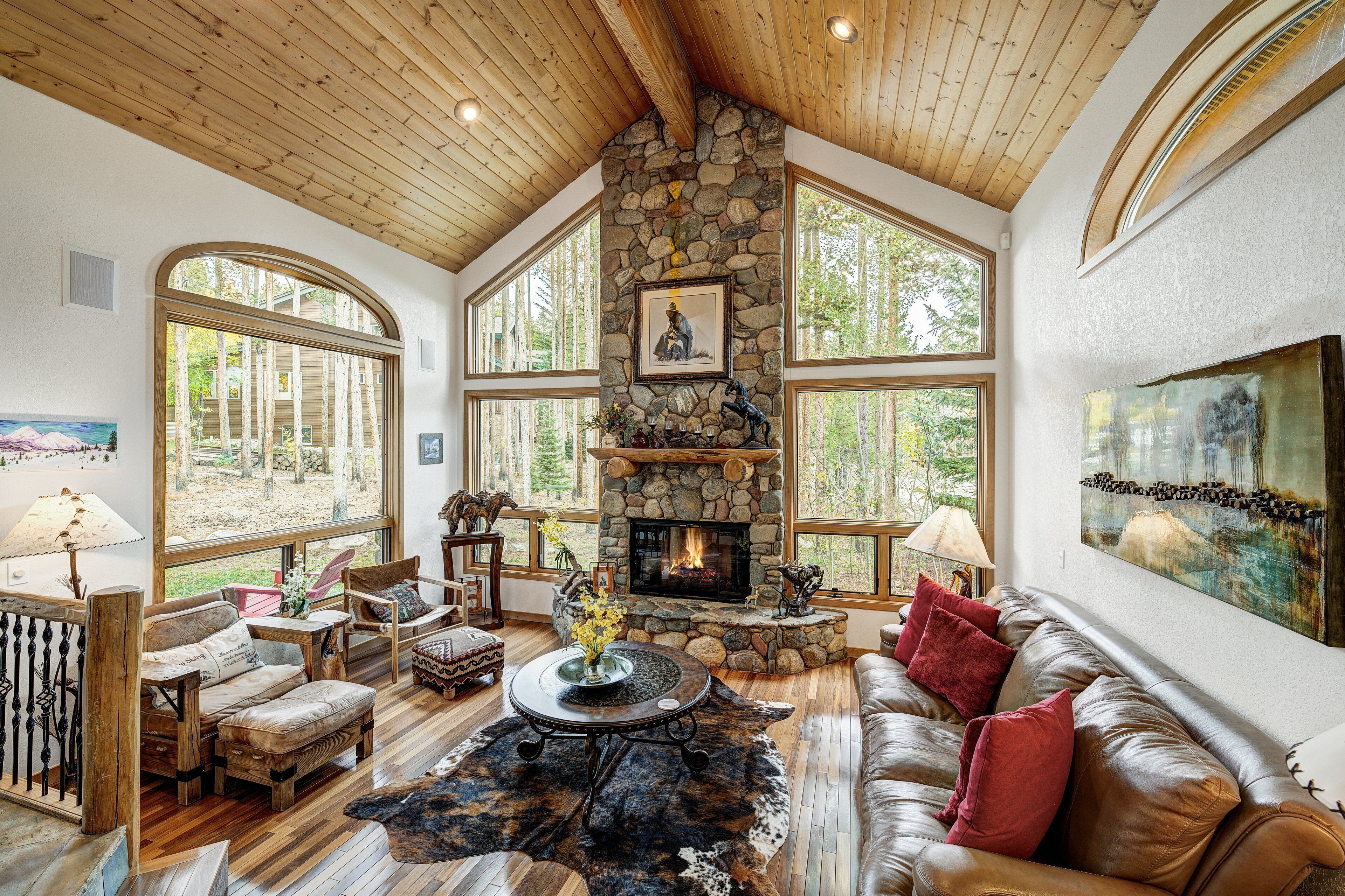 Smart TV, fireplace, DVD player, books