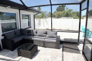 Terrace/patio - 2BR Heated Pool Home with Fire Pit in Seminole (Seminole)