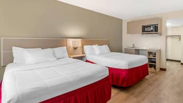 Desk, free WiFi, bed sheets