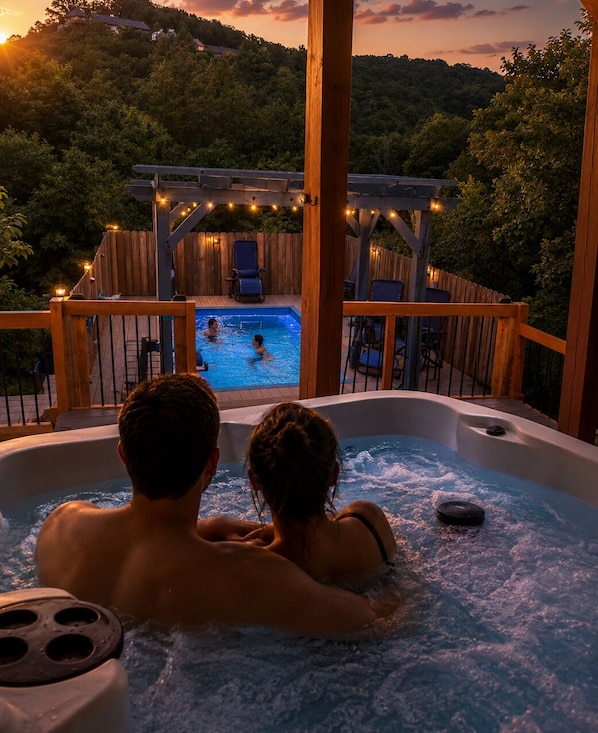Outdoor spa tub