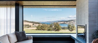 Architecturally designed home overlooking Port Cygnet and the countryside.