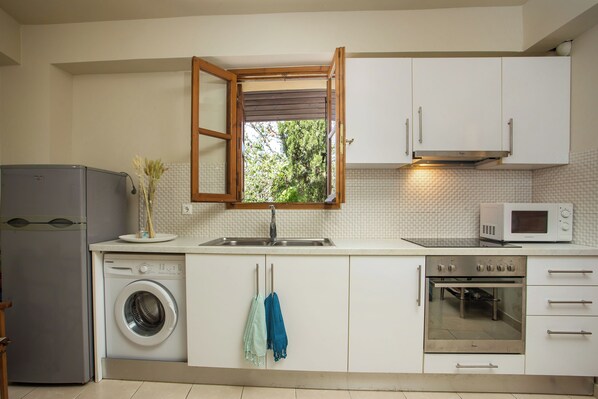 Comfort Apartment, Non Smoking, City View | Private kitchen